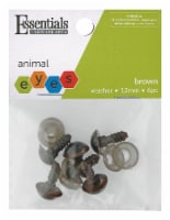 EBL Eyes Animal 12mm w/Washer Brown 6pc