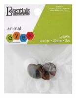 EBL Eyes Animal 20mm w/Washer Brown 2pc