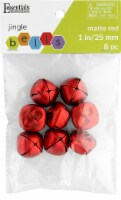 EBL Jingle Bells 25mm Matte Red 8pc