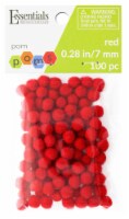 EBL Pom Pom 7mm Red 100pc