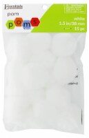 EBL Pom Pom 1.5 White 15pc
