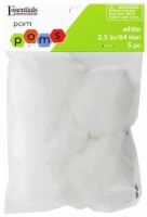 EBL Pom Pom 2.5  5pc White
