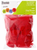 EBL Pom Pom 3  Red 4pc