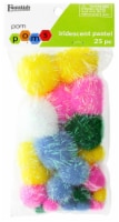 EBL Pom Pom Astd Sizes Iridescent Pastel 25pc