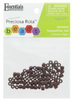 EBL Czech Rola Bead 4.5mm 10gm Op Travertine Red
