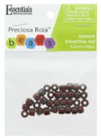 EBL Czech Rola Bead 6.2mm 10gm Op Travertine Red