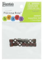 EBL Czech Rola Bead 7.7mm 10gm Op Travertine Red