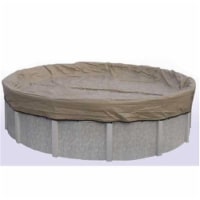 Midwest Canvas BT0028 28 ft. Black & Tan Round Above Ground Winter Pool Cover, 20 Year