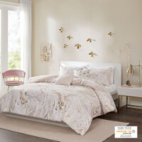 Gracie Mills Metallic Printed Comforter Set Blush/Gold Full/Queen