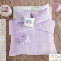 Gracie Mills Cotton Jacquard Pom Pom Comforter Set Lavender Full/Queen