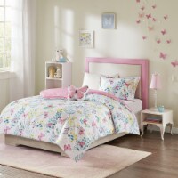 Gracie Mills Printed Butterfly Comforter Set Pink Full