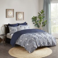 Gracie Mills Cotton Jacquard Comforter Set Navy Full/Queen