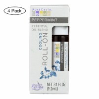 Aura Cacia - Roll On Essential Oil - Peppermint - Case of 4 - .31 fl oz.
