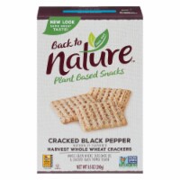 Back To Nature Crackers - Whole Wheat Black Pepper - Case of 12 - 8.5 oz.