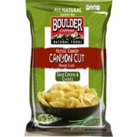 Kettle Cooked Canyon Cut Potato Chips -Sour Cream & Chives - Case of 12 - 6.5 oz.