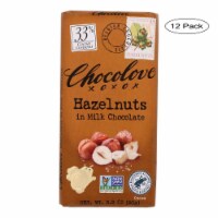 Chocolove Premium Chocolate Bar - Milk Chocolate - Hazelnuts - 3.2 oz Bars - Case of 12