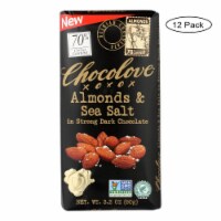 Chocolove Xoxox - Bar - Almond - Sea Salt - 70% Dark Chocolate - Case of 12 - 3.2 oz.