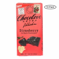 Chocolove Xoxox - Bar - Strawberry Creme - Dark Chocolate - Case of 10 - 3.2 oz.