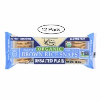 Edward and Sons Brown Rice Snaps - Unsalted Plain - Case of 12 - 3.5 oz.