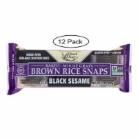 Edward and Sons Brown Rice Snaps - Black Sesame - Case of 12 - 3.5 oz.