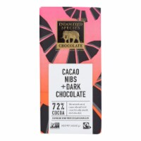 Dark Chocolate - 72 Percent Cocoa - Cacao Nibs - 3 oz Bars - Case of 12