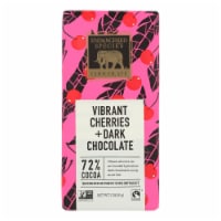 Chocolate Bars - Dark Chocolate - 72 Percent Cocoa - Cherries - 3 oz Bars - Case of 12