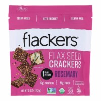 Doctor In The Kitchen - Organic Flax Seed Crackers - Rosemary - Case of 6 - 5 oz.