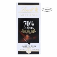 Lindt Chocolate Bar - Dark Chocolate - 70 Percent Cocoa - Smooth - 3.5 oz Bars - Case of 12