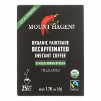 Mount Hagen - Organic Fairtrade Decaffeinated Instant Coffee 25ct - Case of 8 - 1.76 oz.