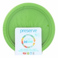 Preserve On the Go Small Reusable Plates - Apple Green - Case of 12 - 10 Pack - 7 in