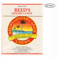 Reed's Ginger Beer Chewy Ginger Christmas Candy Rolls - Case of 20 - 2 oz.