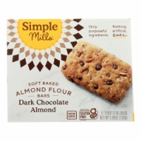 Simple Mills - Bar Sft Baked Dark Chocolate Almond - Case of 6 - 5.99 oz.