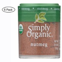 Simply Organic Nutmeg - Organic - Ground - .53 oz - Case of 6