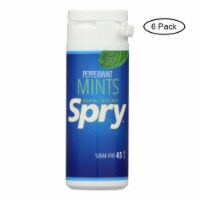 Spry Xylitol Mints - Peppermint - Case of 6 - 45 Count