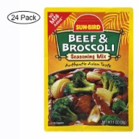 Sunbird Seasoning Mix - Beef and Broccoli - Case of 24 - 1 oz.