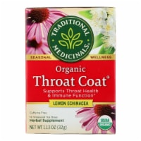 Traditional Medicinals Organic Lemon Echinacea Throat Coat Herbal Tea - 16 Tea Bags
