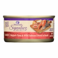 Cat Food - Skipjack Tuna and Wild Salmon Entre in Broth - Case of 12 - 2.8 oz.