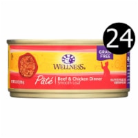 Wellness Pet Products Cat Food - Beef and Chicken - Case of 24 - 5.5 oz.