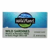 Wild Planet Wild Sardines - Skinless Boneless Fillets in Olive Oil - Case of 12 - 4.25 oz.