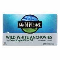 Wild Planet White Anchovies in Extra Virgin Olive Oil - Case of 12 - 4.4 oz.