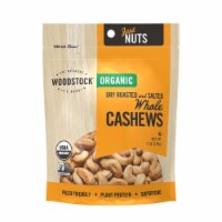 Woodstock Organic Whole Cashews, Dry Roasted and Salted - Case of 8 - 7 oz.