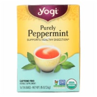 Yogi Organic Herbal Tea Caffeine Free Purely Peppermint - 16 Tea Bags - Case of 6