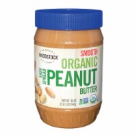 Woodstock Organic Smooth Easy Spread Peanut Butter - Case of 12 - 35 oz.