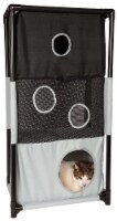 Folding Sturdy Play-Active Travel Collapsible Travel Pet Cat House Furniture (Black, White)