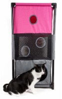 Folding Sturdy Play-Active Travel Collapsible Travel Pet Cat House Furniture (Pink, Grey)