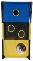 Folding Sturdy Play-Active Travel Collapsible Travel Pet Cat House Furniture (Blue, Yellow)