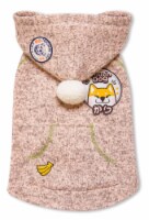 Embellished Designer Sleeveless Pompom Pet Dog Hooded Sweater (Light pink - Large)