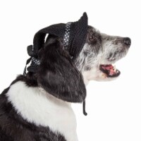 Sea Spot Sun' Uv Protectant Adjustable Fashion Mesh Brimmed Dog Hat Cap (Black - Large)
