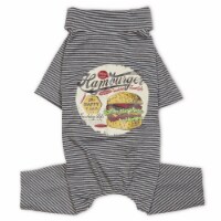 Onesie Lightweight Breathable Printed Full Body Pet Dog T-Shirt Pajamas (Grey - X-Small)
