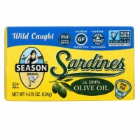 Season Brand Sardines in Pure Olive Oil - Salt Added - Case of 12 - 4.375 oz.